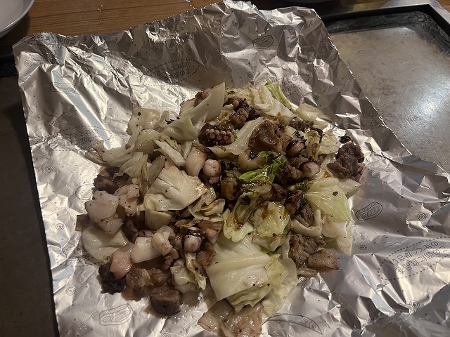 ゲソと野菜炒め