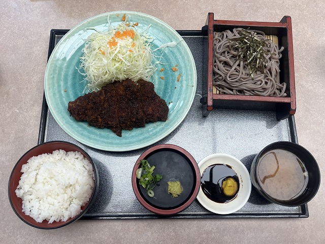 ミソカツとそば定食